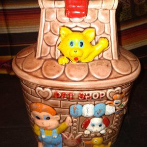 Vintage 50's Pet Shop Cookie Jar - Made in Japan